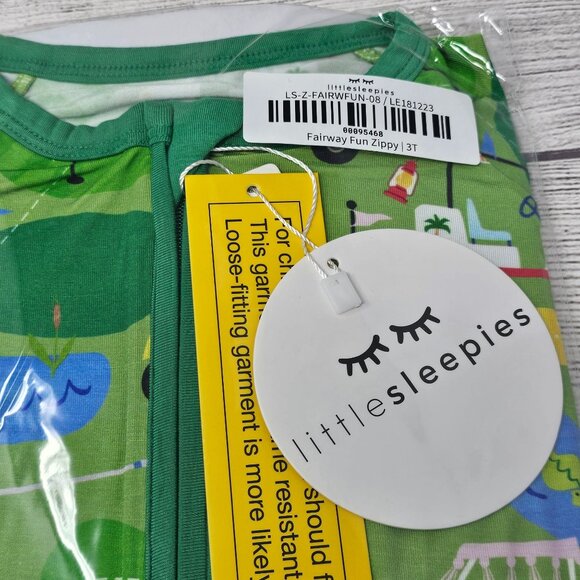 NIB Little Sleepies Toddler Fairway Fun Zippy Size 3T - Picture 2 of 3